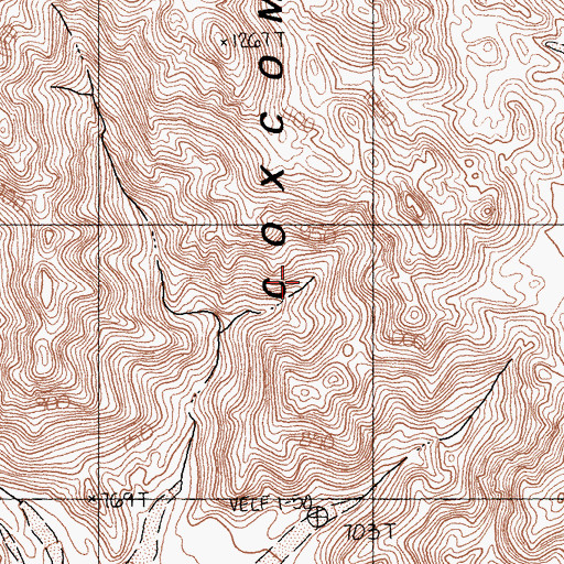 Topographic Map of Joshua Tree Wilderness, CA