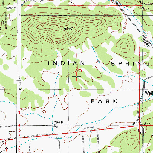 Topographic Map of Indian Springs Park, CO