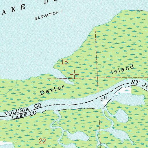 Topographic Map of Lake Woodruff Wilderness, FL