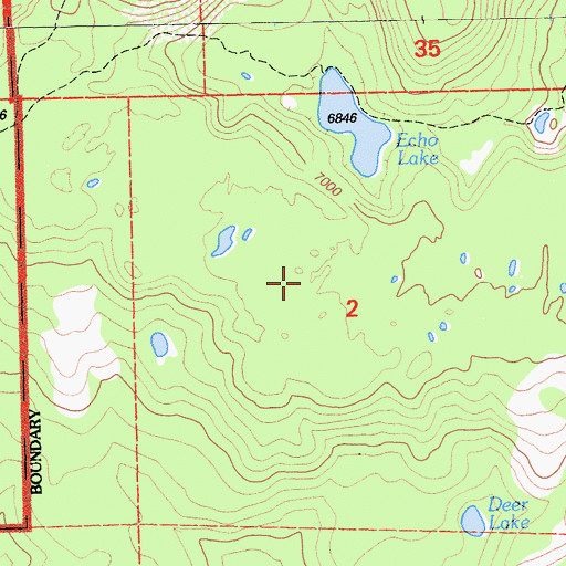 Topographic Map of Lassen Volcanic Wilderness, CA