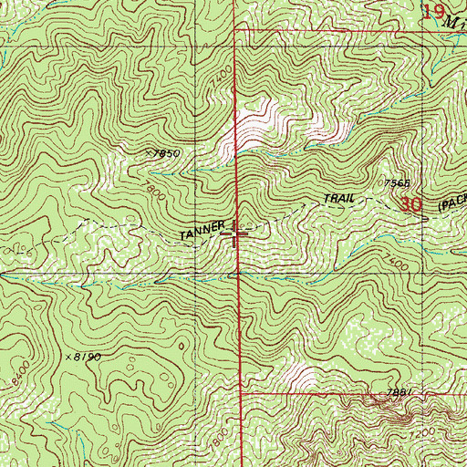 Topographic Map of Tanner Trail, CO