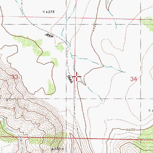 Topographic Map of Upper Burro Creek Wilderness, AZ