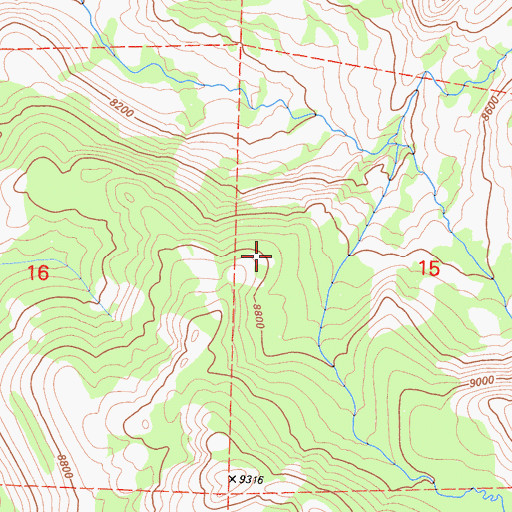Topographic Map of Yosemite Wilderness, CA