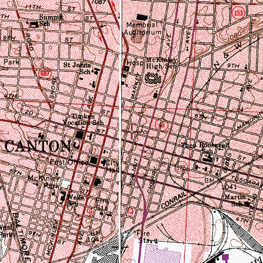 Topographic Map of National First Ladies' Library Education and Research Center, OH