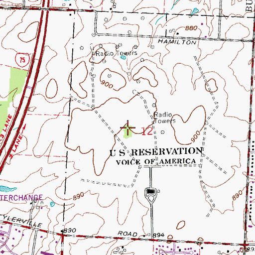 Topographic Map of Voice of America Park, OH