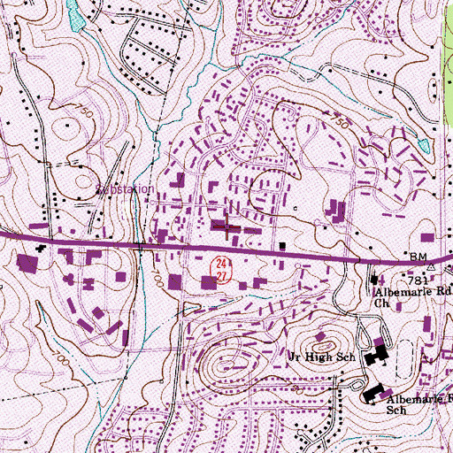 Topographic Map of Four Seasons Plaza, NC