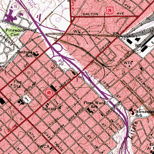 Topographic Map of First Associate Reformed Presbyterian Church (historical), NC
