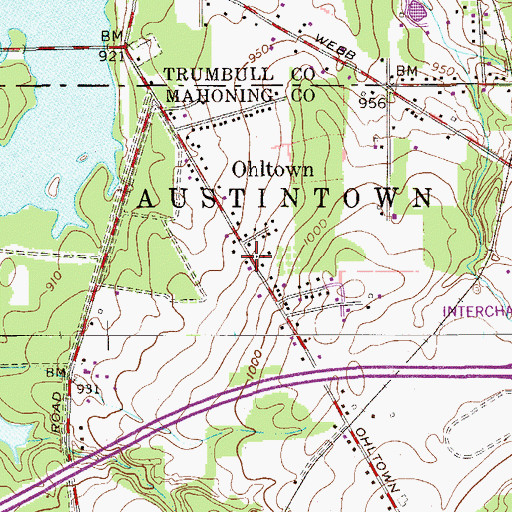 Topographic Map of Ohlstown Post Office (historical), OH