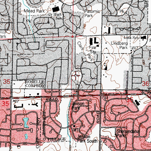 Topographic Map of McGee Park, IL