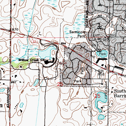 Topographic Map of Meadow Park, IL