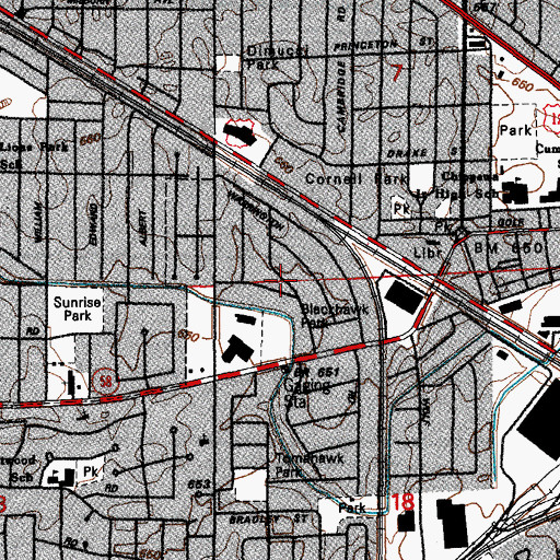 Topographic Map of Northshire Park, IL