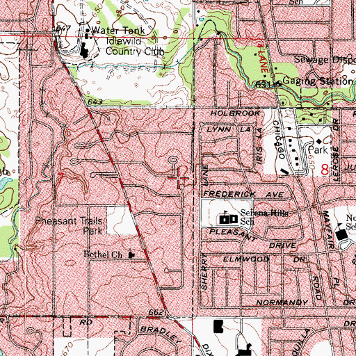 Topographic Map of Pinehurst Park, IL