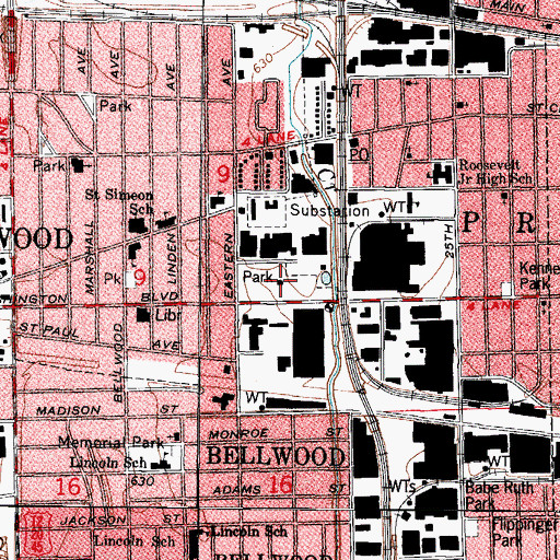 Topographic Map of Stevenson Park, IL