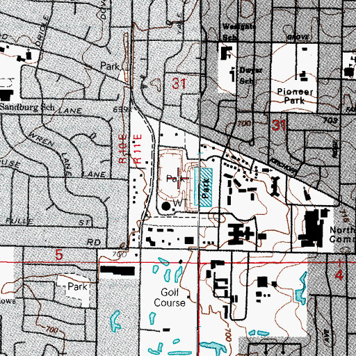 Topographic Map of Sunset Meadows Park, IL