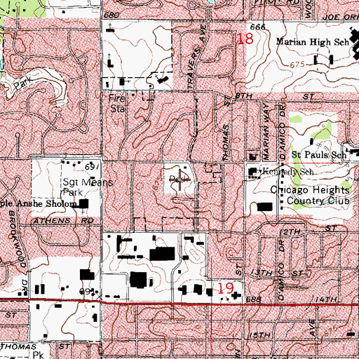 Topographic Map of Swanson Park, IL