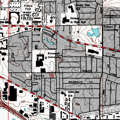 Topographic Map of Tamarack Park, IL