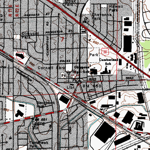 Topographic Map of Teton Park, IL