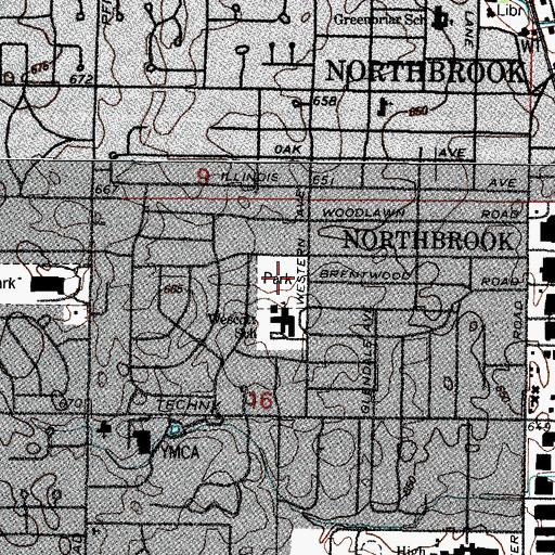 Topographic Map of Wescott Park, IL