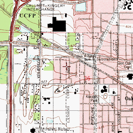 Topographic Map of Whitman Park, IL