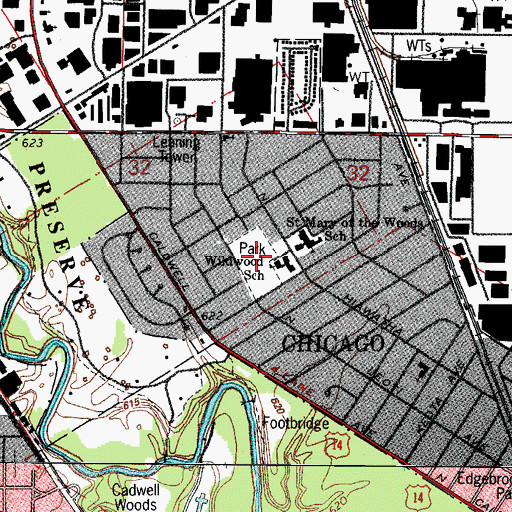 Topographic Map of Wildwood Park, IL