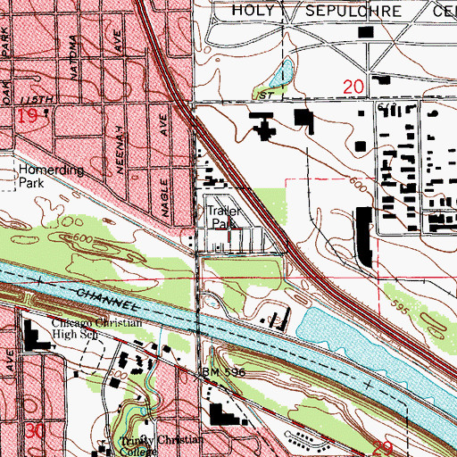 Topographic Map of Arrow Ridge Mobile Home Park, IL