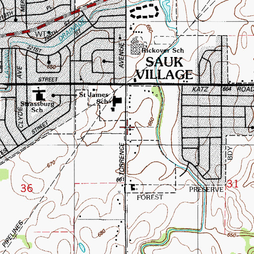 Topographic Map of Emmanuel Christian Reformed Church, IL