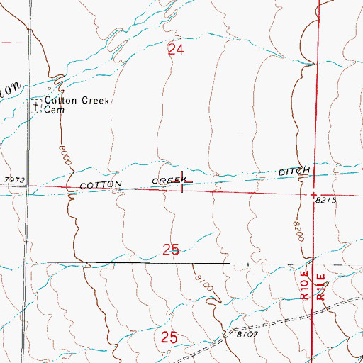 Topographic Map of Cotton Creek Ditch, CO