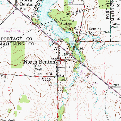 Topographic Map of North Benton Post Office, OH