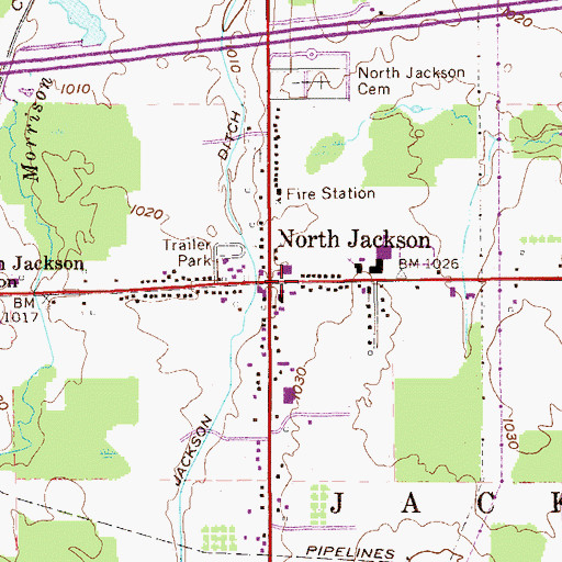 Topographic Map of North Jackson Post Office, OH
