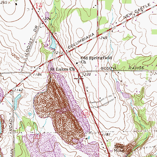 Topographic Map of Subrosa Post Office (historical), OH