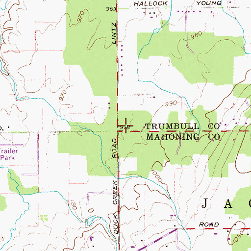 Topographic Map of Tiger Post Office (historical), OH
