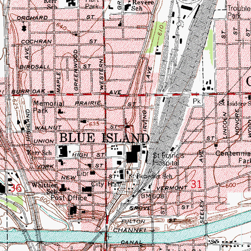 Topographic Map of Church of the Nazarene, IL