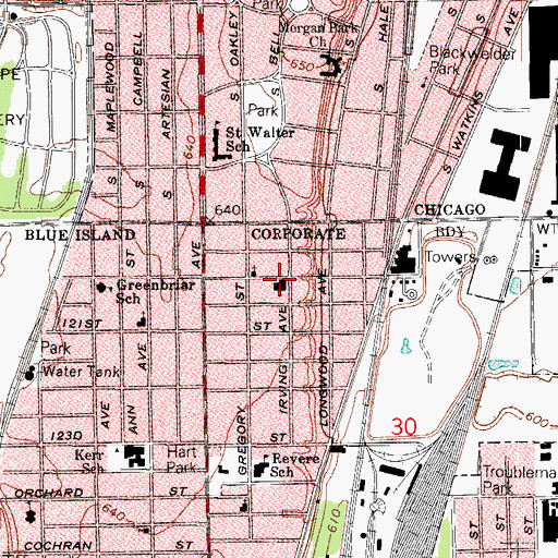 Topographic Map of Evangelical Community Church, IL