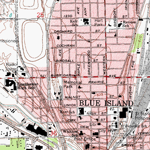 Topographic Map of First Church of Christ Scientist, IL