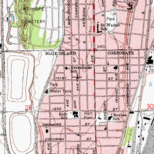 Topographic Map of Saint Philip Evangelical Lutheran Church, IL