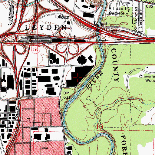 Topographic Map of Rosemont Convention Center, IL