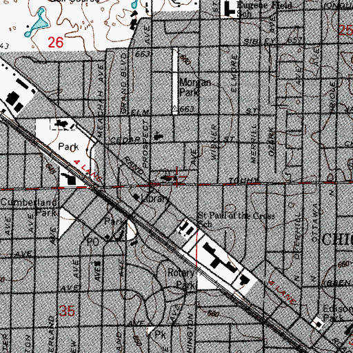 Topographic Map of First Church of Christ Scientist, IL