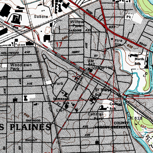 Topographic Map of First United Methodist Church, IL