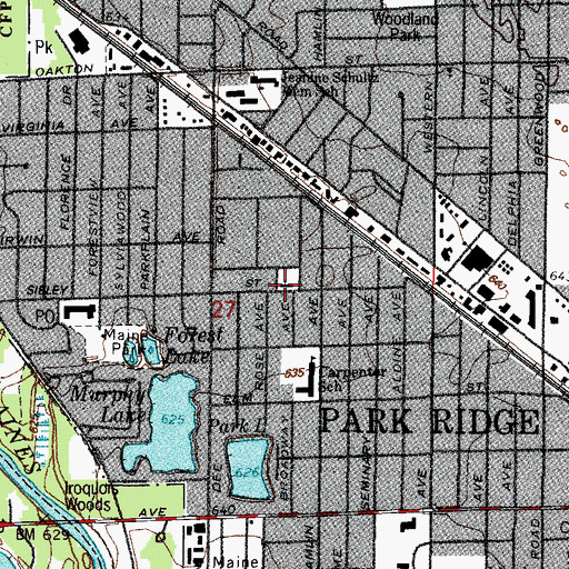 Topographic Map of Good Shepherd United Methodist Church, IL