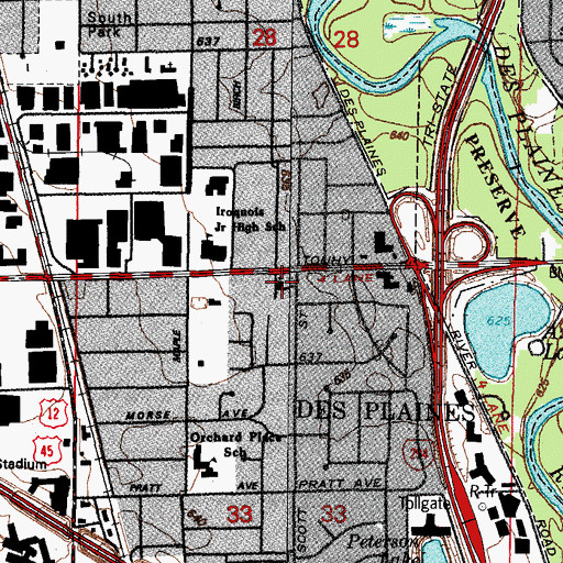 Topographic Map of Immanuel Community Church, IL