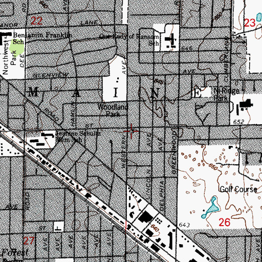 Topographic Map of Midway Presbyterian Church, IL