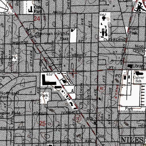 Topographic Map of Niles Community Church, IL