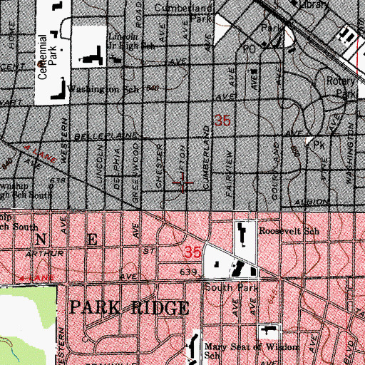 Topographic Map of Redeemer Lutheran Church, IL