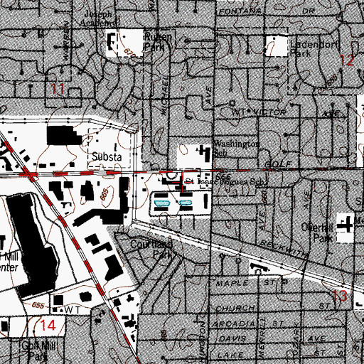 Topographic Map of Saint Isaac Joques Church, IL