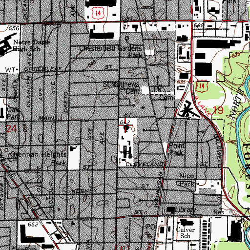Topographic Map of Saint John Brebeuf Church, IL
