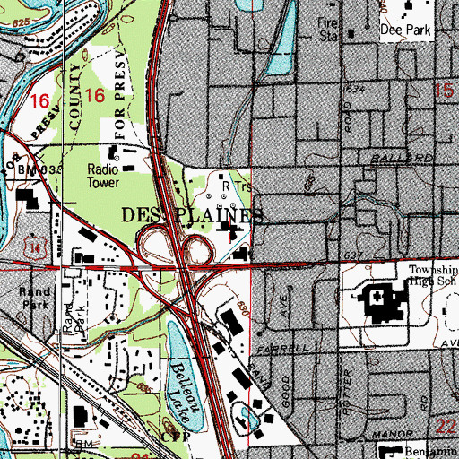 Topographic Map of Saint John the Baptist Greek Orthodox Church, IL