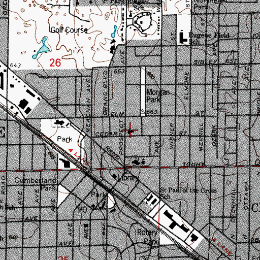 Topographic Map of Saint Luke's Lutheran Church, IL