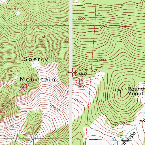 Topographic Map of Sperry Mountain, CO