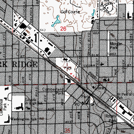 Topographic Map of Hinkley Park, IL