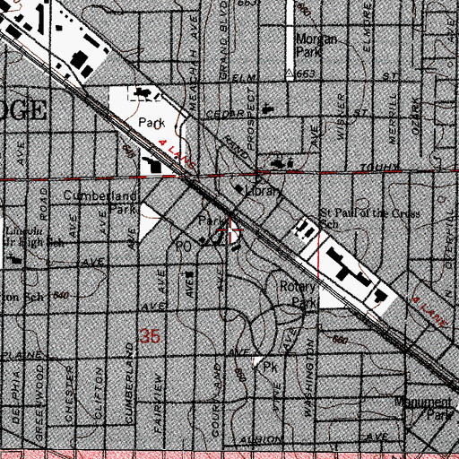 Topographic Map of Hodges Park, IL